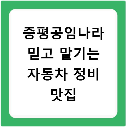증평공임나라 믿고 맡기는 자동차 정비 맛집