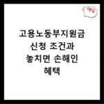 고용노동부지원금 신청 조건과 놓치면 손해인 혜택
