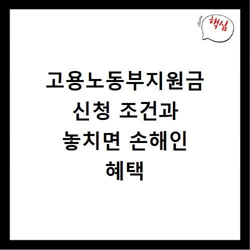 고용노동부지원금 신청 조건과 놓치면 손해인 혜택